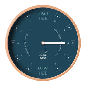 Ocean Clock - Dark Blue wood tide Clock