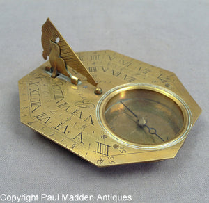 18th C. Brass Butterfield Sundial by Brier, Paris
