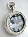 19th C. Edwardian Sterling Silver Pocket Compass By Francis Barker & Son