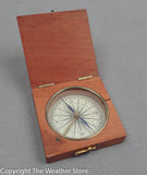 19th C. English Pocket Compass in Mahogany Box