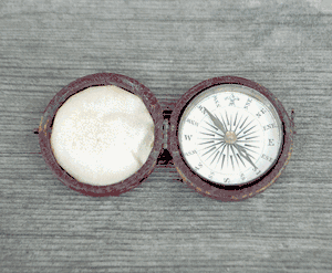 19th C. Leather Cased Compass