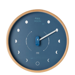Ocean Clock - Dark blue wood Moon | Lunar phase clock