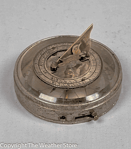 Antique French Pocket Sundial / Compass
