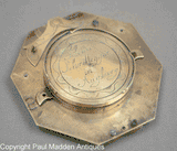 Early 19th C. Brass Ausburg Equinoctial Compass Sundial by Johan Schrettegger