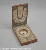 Early 19th C. German Fruitwood Diptych Sundial