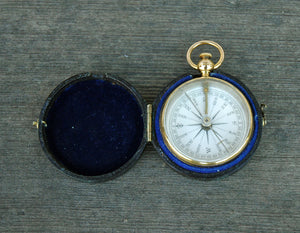 English Pocket Compass with Leather Case