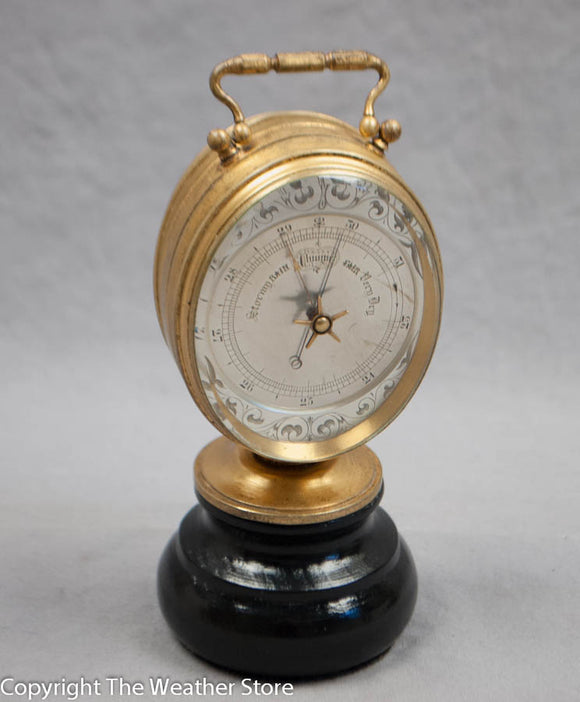 Rare Antique French Desk Thermometer Barometer