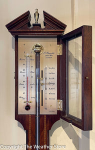 Reproduction Sheraton Style Stick Barometer by Comitti of London