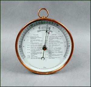 Tycos Stormoguide Aneroid Barometer with copper case