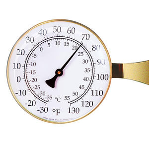 Vermont 8-1/2" Dial Brass Outdoor Thermometer by Conant T10LFB