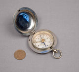 Vintage Nickel Plated Brass Pocket Compass